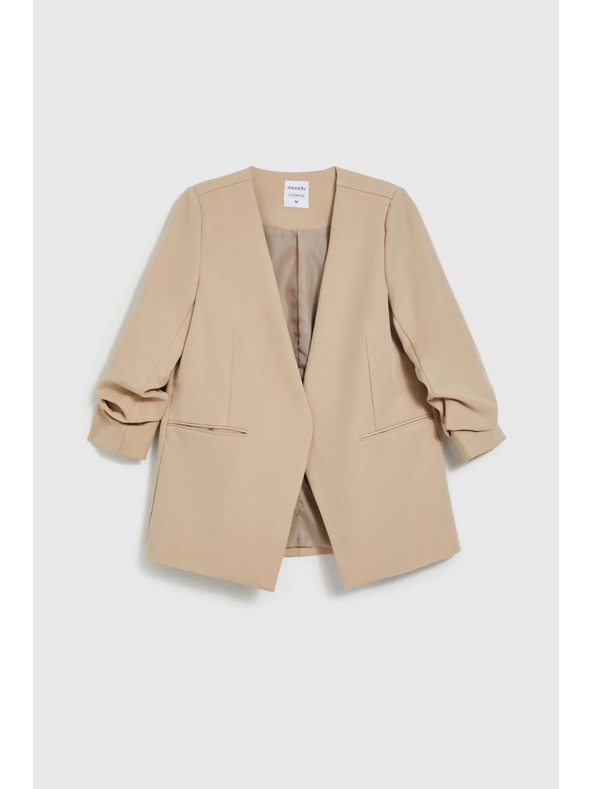 Moodo Sako so zriaseným 3/4 rukávom béžové Moodo