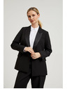 Moodo Elegantné sako čierne so zdobnými chlopňami Moodo