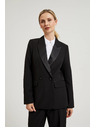 Moodo Elegantné sako čierne so zdobnými chlopňami Moodo