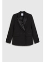 Moodo Elegantné sako čierne so zdobnými chlopňami Moodo