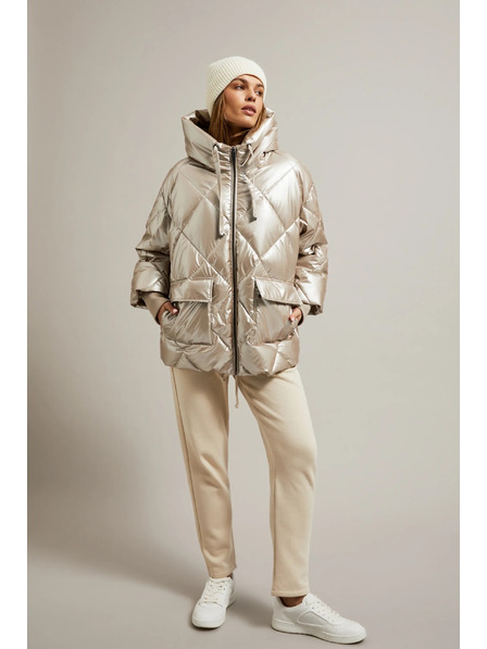 Moodo Prešívaná bunda s veľkými vreckami béžová Moodo