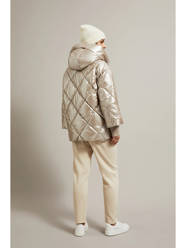 Moodo Prešívaná bunda s veľkými vreckami béžová Moodo