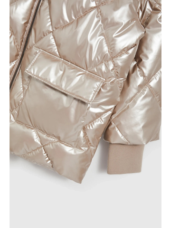 Moodo Prešívaná bunda s veľkými vreckami béžová Moodo