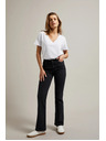 Moodo Hladké čierne džínsy bootcut Moodo