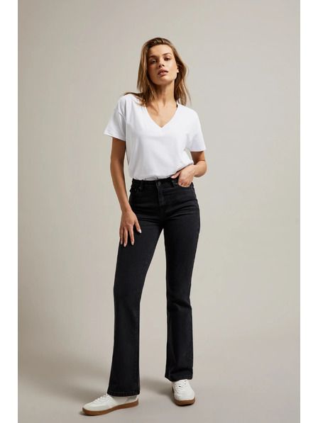 Moodo Hladké čierne džínsy bootcut Moodo