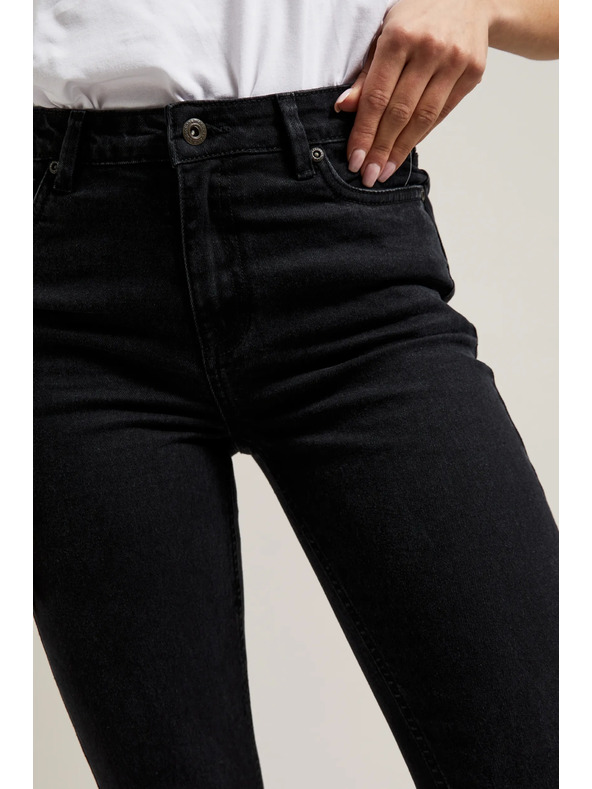 Moodo Hladké čierne džínsy bootcut Moodo