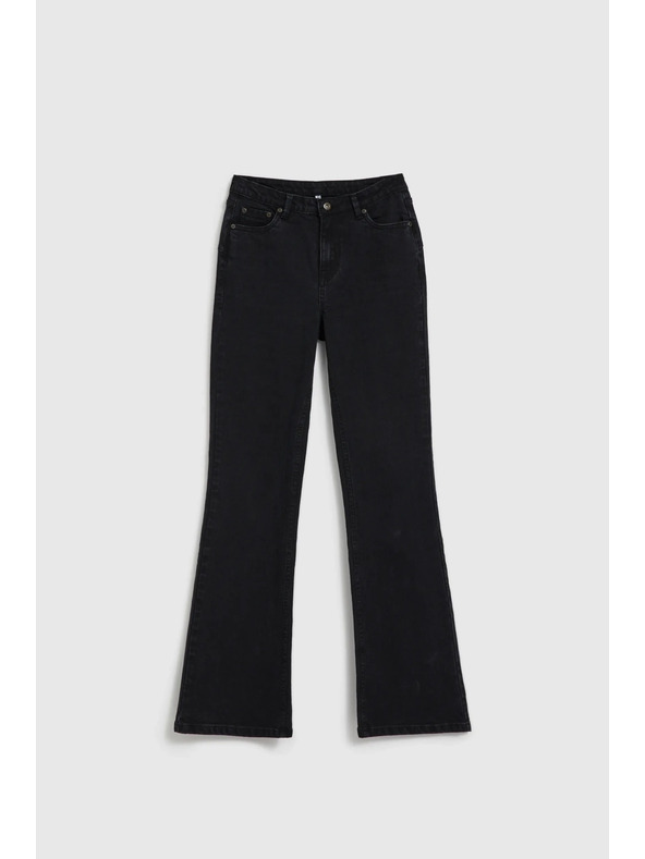 Moodo Hladké čierne džínsy bootcut Moodo
