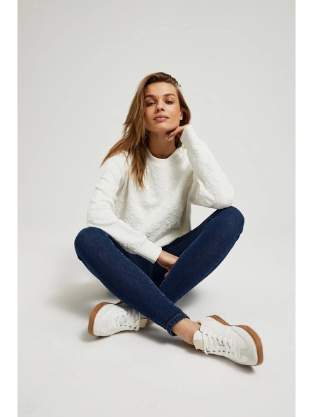 Moodo Modré bavlnené úzke džínsy Moodo