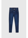 Moodo Modré bavlnené úzke džínsy Moodo