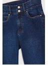 Moodo Modré bavlnené úzke džínsy Moodo