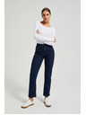 Moodo Tmavo modré džínsy s rovnou nohavicou Moodo