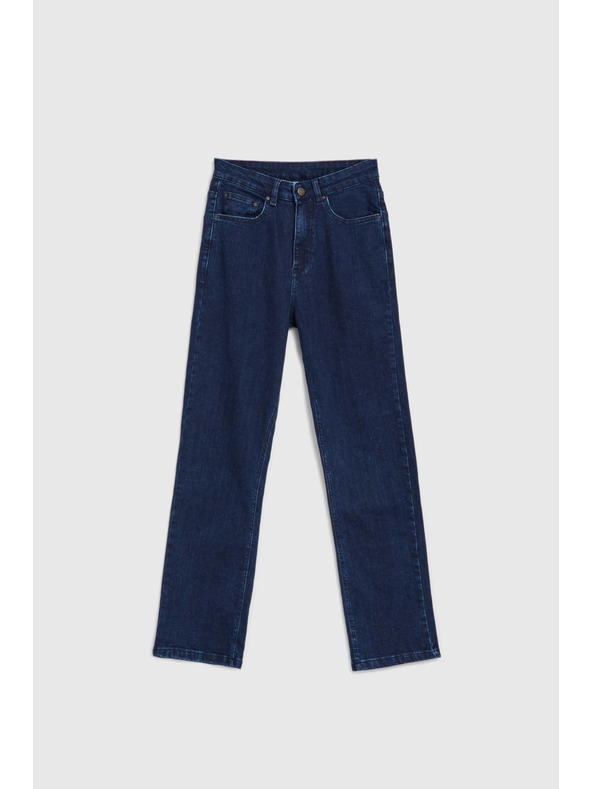 Moodo Tmavo modré džínsy s rovnou nohavicou Moodo