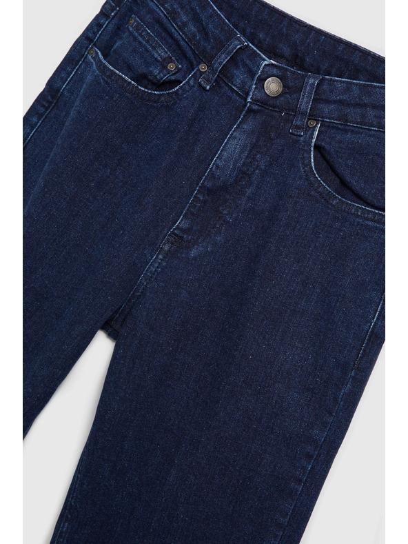 Moodo Tmavo modré džínsy s rovnou nohavicou Moodo