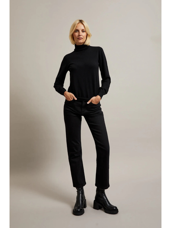 Moodo Čierne džínsy s rovnou nohavicou Moodo