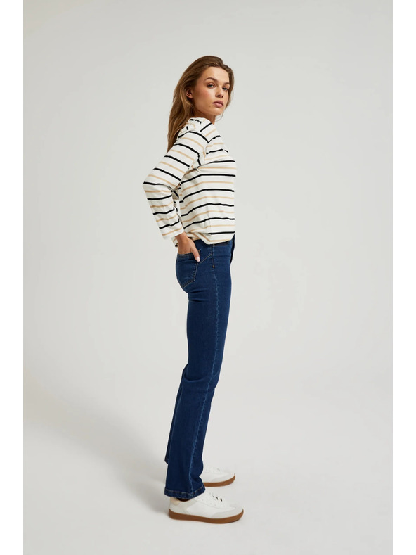 Moodo Modré džínsy s rovnou nohavicou Moodo