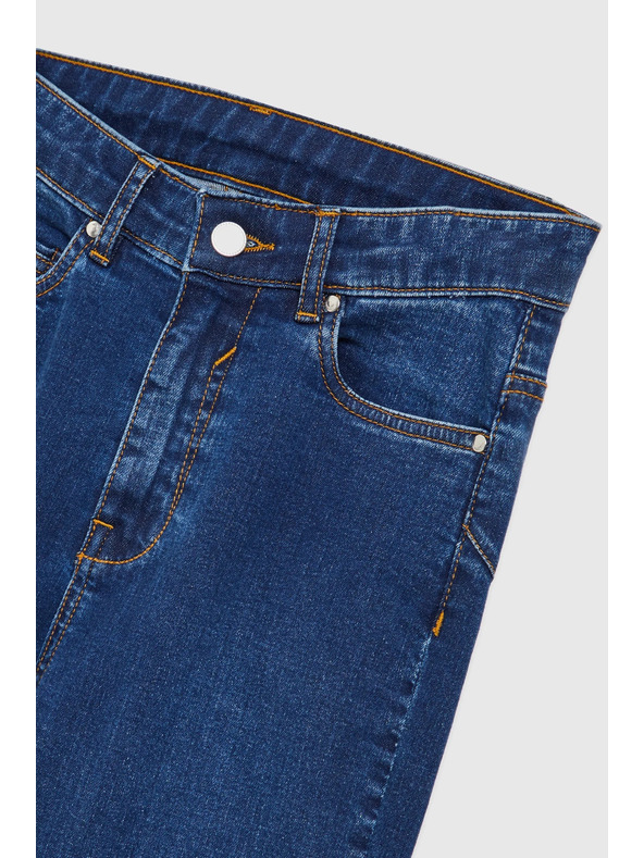 Moodo Modré džínsy s rovnou nohavicou Moodo