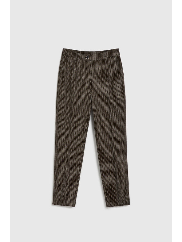 Moodo Cigaretové nohavice zdobené metalickou niťou čierne Moodo