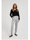 Moodo Hladké nohavice s rovnými nohavicami a gombíkmi sivé Moodo