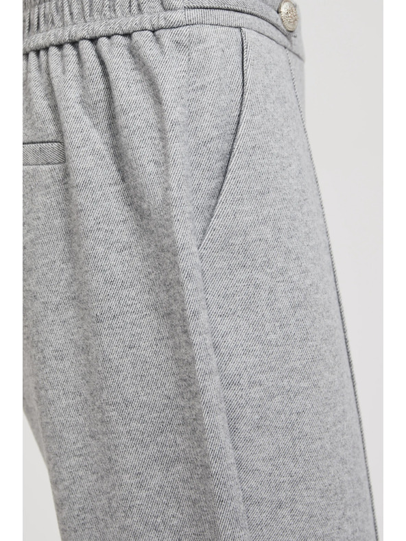 Moodo Hladké nohavice s rovnými nohavicami a gombíkmi sivé Moodo