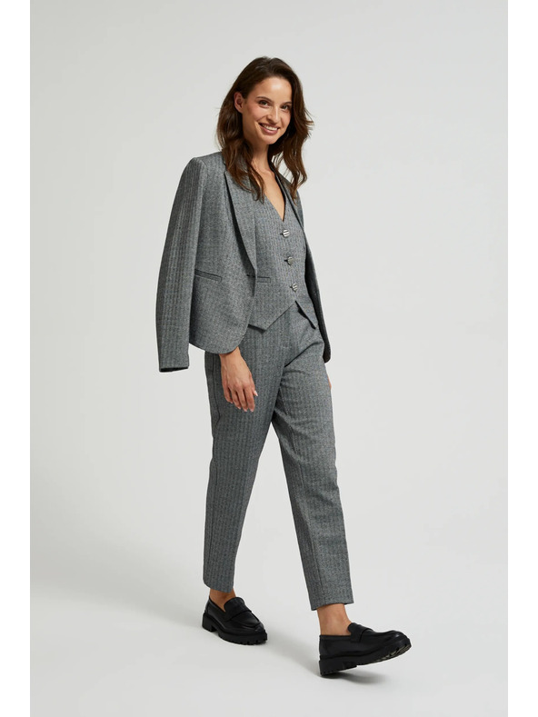 Moodo Elegantné cigaretové nohavice sivé Moodo