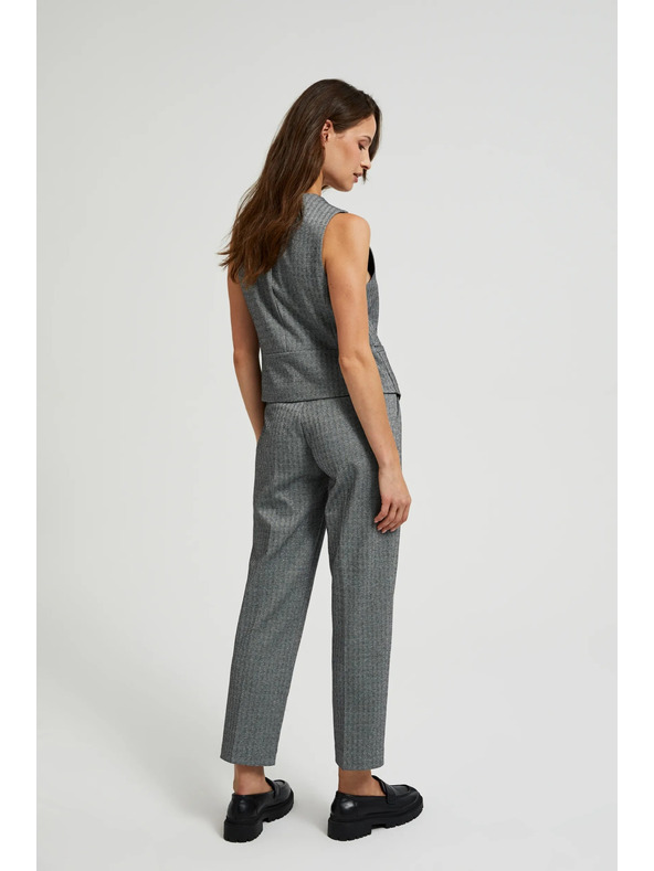 Moodo Elegantné cigaretové nohavice sivé Moodo