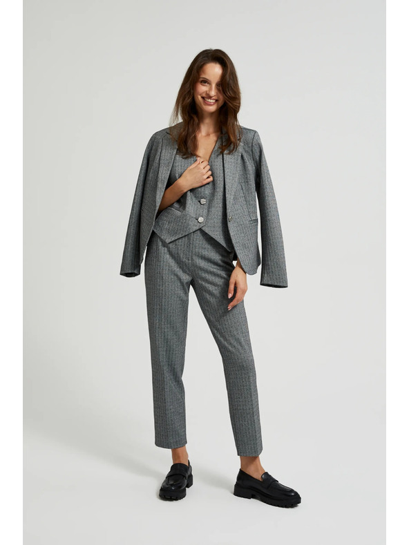 Moodo Elegantné cigaretové nohavice sivé Moodo