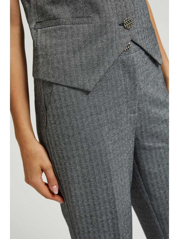 Moodo Elegantné cigaretové nohavice sivé Moodo