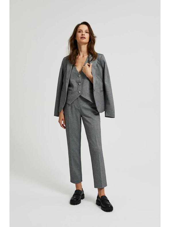 Moodo Elegantné cigaretové nohavice sivé Moodo