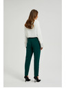 Moodo Zelené nohavice s rovnými nohavicami v károvanom vzore Moodo