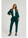 Moodo Zelené nohavice s rovnými nohavicami v károvanom vzore Moodo
