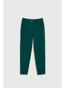 Moodo Zelené nohavice s rovnými nohavicami v károvanom vzore Moodo