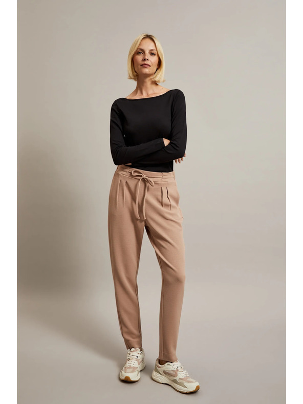 Moodo Béžové nohavice so zaväzovaním Moodo