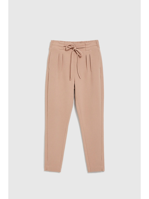 Moodo Béžové nohavice so zaväzovaním Moodo