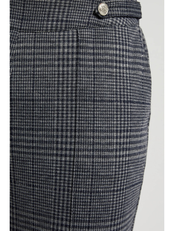 Moodo Sivé kockované nohavice s rovnými nohavicami Moodo