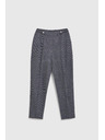 Moodo Sivé kockované nohavice s rovnými nohavicami Moodo