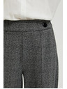 Moodo Sivé nohavice s rovnými nohavicami v károvanom vzore Moodo