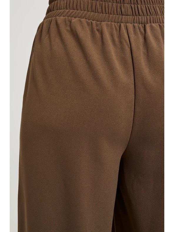 Moodo Béžové nohavice so širokými nohavicami a gombíkmi Moodo