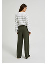 Moodo Olivové nohavice so širokými nohavicami a gombíkmi Moodo