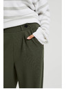 Moodo Olivové nohavice so širokými nohavicami a gombíkmi Moodo