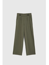 Moodo Olivové nohavice so širokými nohavicami a gombíkmi Moodo