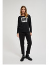Moodo Hladké nohavice do lemu čierne Moodo