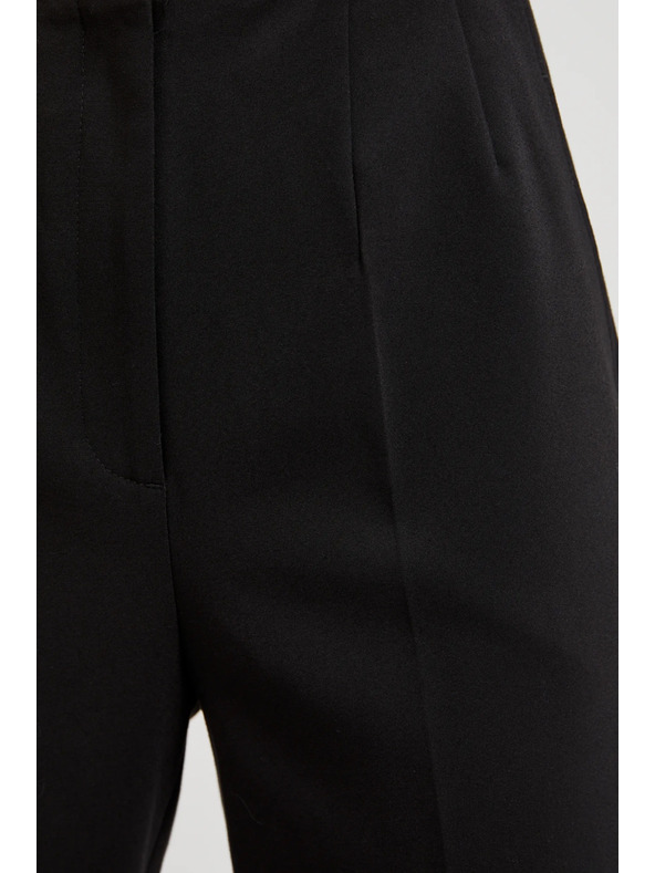 Moodo Hladké nohavice do lemu čierne Moodo