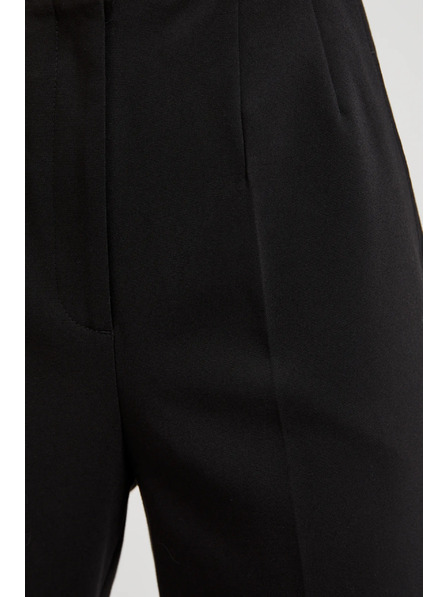 Moodo Hladké nohavice do lemu čierne Moodo