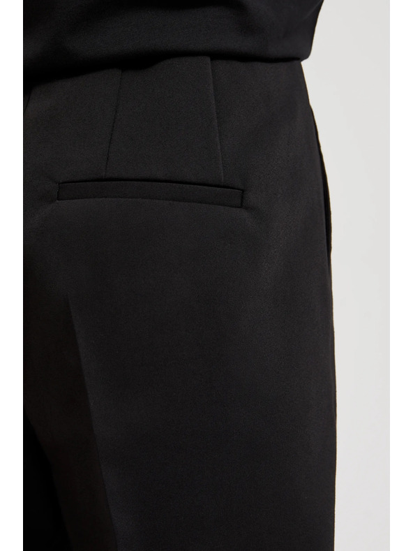 Moodo Hladké nohavice do lemu čierne Moodo