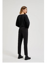 Moodo Hladké nohavice do lemu čierne Moodo