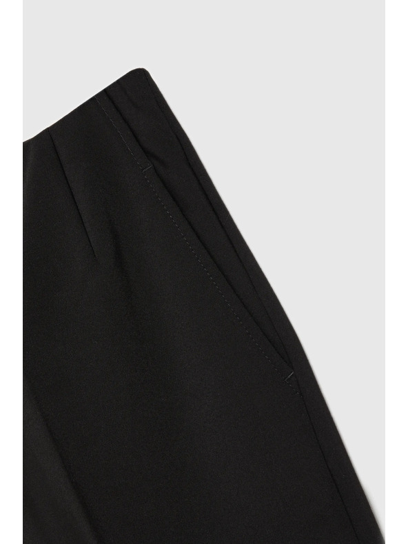 Moodo Hladké nohavice do lemu čierne Moodo