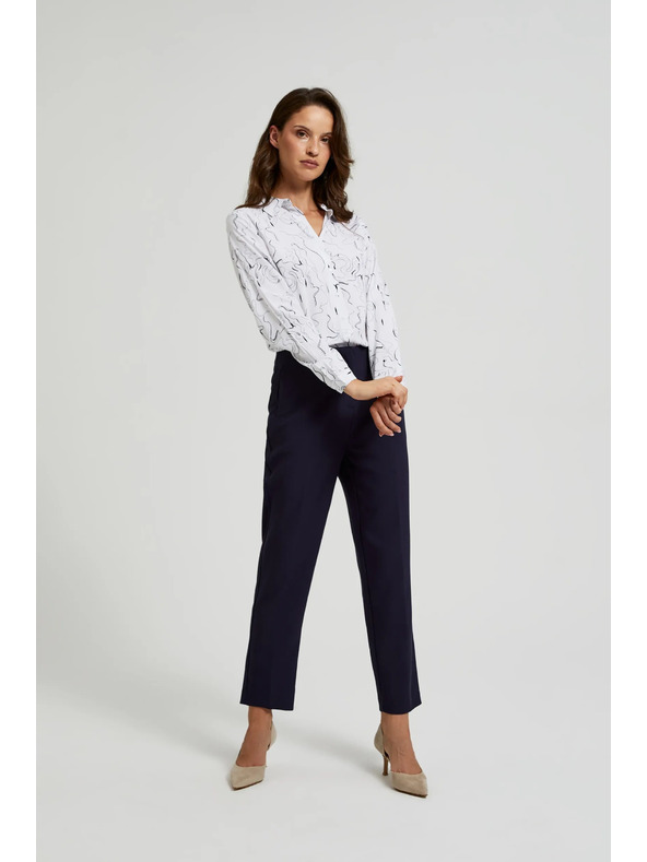 Moodo Tmavo modré cigaretové nohavice Moodo