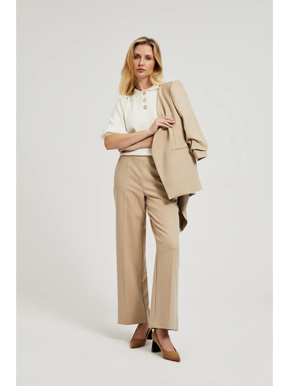 Moodo Elegantné nohavice béžové Moodo