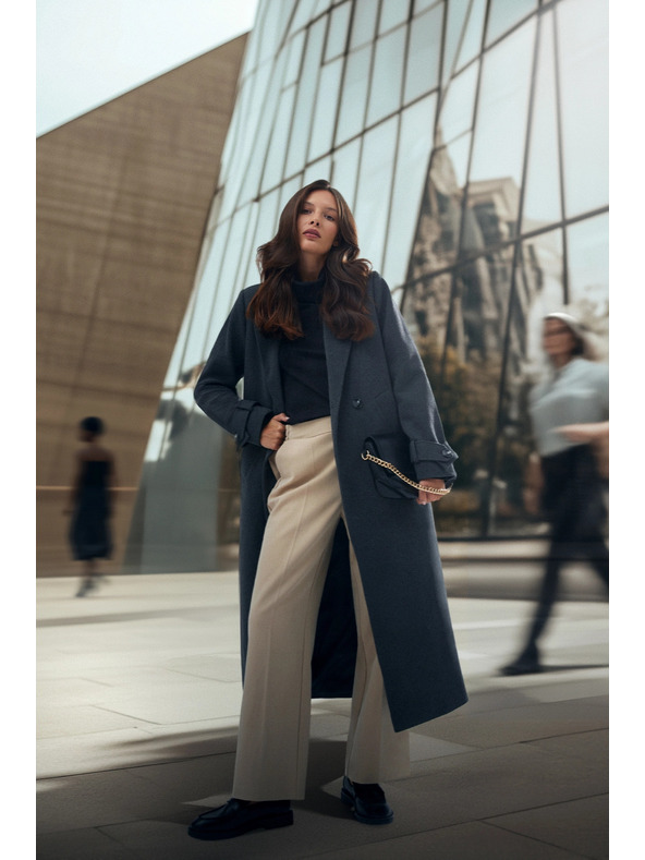 Moodo Elegantné nohavice béžové Moodo