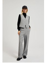 Moodo Spoločenské sivé nohavice s rovnými nohavicami Moodo